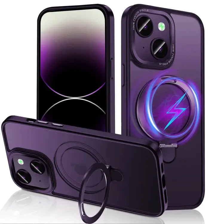 3 in 1 Skin Feel MagSafe Holder Phone Case For iPhone 14 Pro Max For iPhone 14 Pro For iPhone 14 For iPhone 14 Plus
