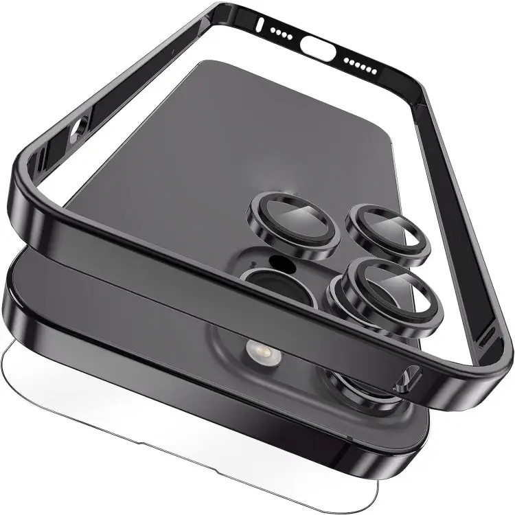 3 in 1 Ultra-thin Metal Frame + Lens + Film Phone Protection Set For iPhone 14 Pro For iPhone 14 Pro Max - For iPhone