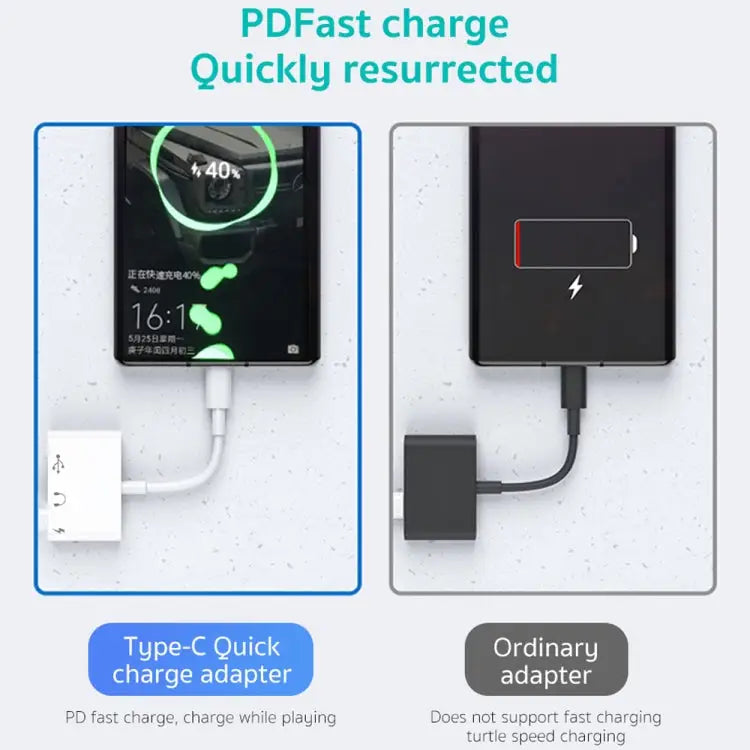 3 in 1 USB-C / Type-C Male to Type-C + USB + 3.5mm Female OTG Adapter 3 in 1 OTG Adapter - 3 in 1 OTG Adapter