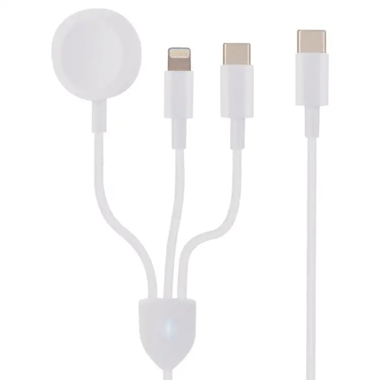 3 in 1 USB-C / Type-C to 8 Pin + USB-C / Type-C + Magnetic Watch Wireless Charger Data Cable Cable Length: 1.2m - 3 in 1