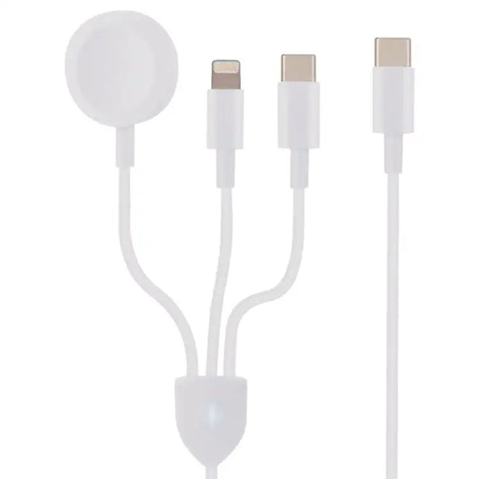 3 in 1 USB-C / Type-C to 8 Pin + USB-C / Type-C + Magnetic Watch Wireless Charger Data Cable Cable Length: 1.2m - 3 in 1