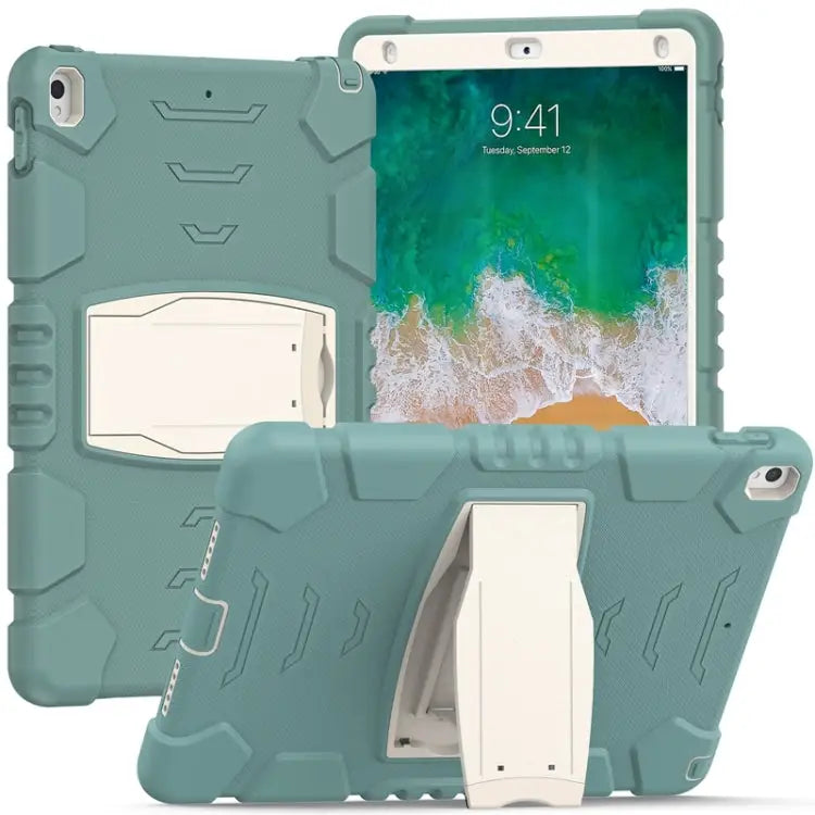 3-Layer Protection Screen Frame + PC + Silicone Shockproof Combination Case with Holder For iPad Pro 10.5 (2019)