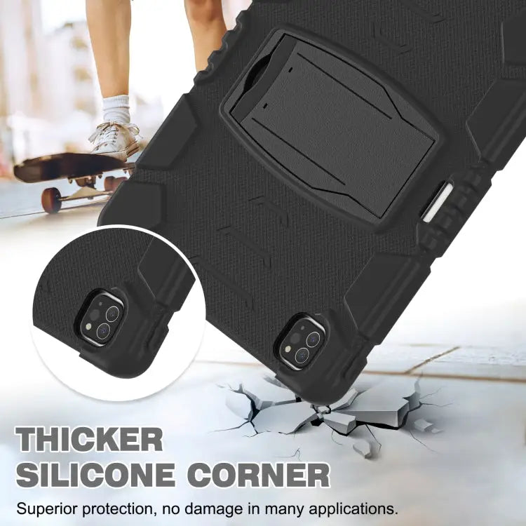 3-Layer Protection Screen Frame + PC + Silicone Shockproof Combination Case with Holder For iPad Pro 12.9 2022 / 2021