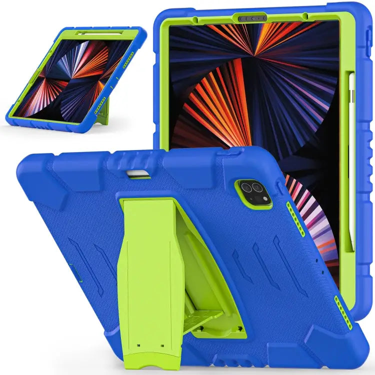 3-Layer Protection Screen Frame + PC + Silicone Shockproof Combination Case with Holder For iPad Pro 12.9 2022 / 2021