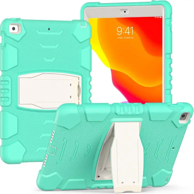3-Layer Protection Screen Frame + PC + Silicone Shockproof Combination Case with Holder For iPad 9.7 (2018) / (2017)