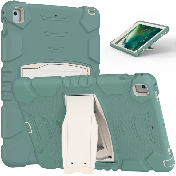 3-Layer Protection Screen Frame + PC + Silicone Shockproof Combination Case with Holder For iPad 9.7 (2018) / (2017)