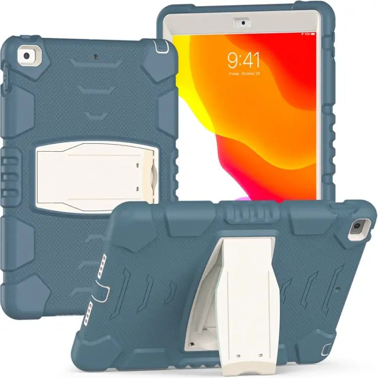3-Layer Protection Screen Frame + PC + Silicone Shockproof Combination Case with Holder For iPad 9.7 (2018) / (2017)
