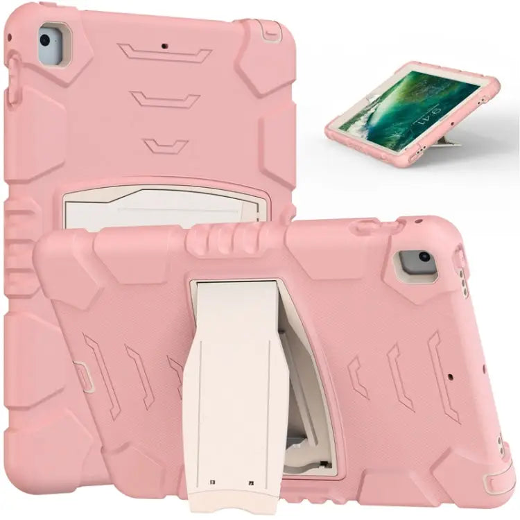 3-Layer Protection Screen Frame + PC + Silicone Shockproof Combination Case with Holder For iPad 9.7 (2018) / (2017)