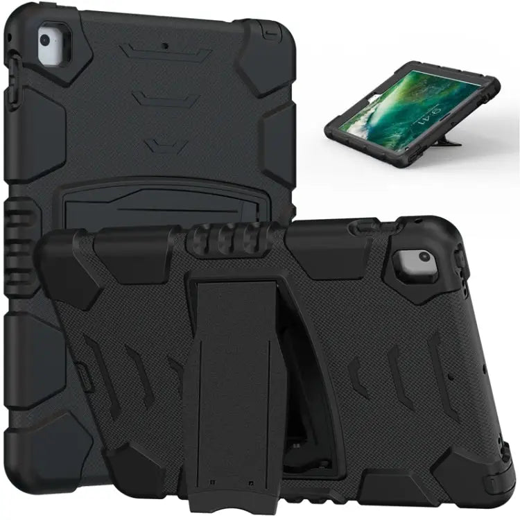 3-Layer Protection Screen Frame + PC + Silicone Shockproof Combination Case with Holder For iPad 9.7 (2018) / (2017)