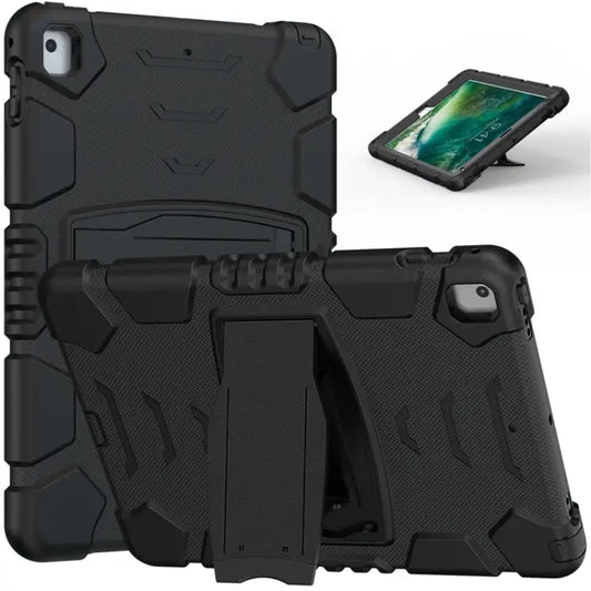 3-Layer Protection Screen Frame + PC + Silicone Shockproof Combination Case with Holder For iPad 9.7 (2018) / (2017)
