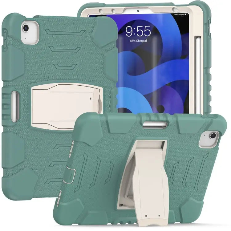 3-Layer Protection Screen Frame + PC + Silicone Shockproof Combination Case with Holder For iPad Pro 11 2022 / 2021