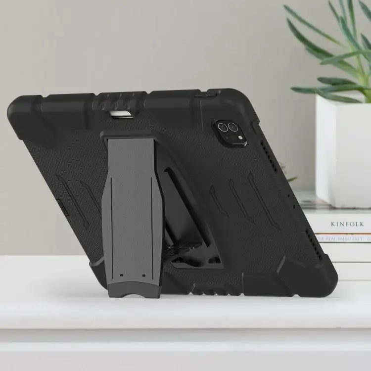 3-Layer Protection Screen Frame + PC + Silicone Shockproof Combination Case with Holder For iPad Pro 12.9 2022 / 2021