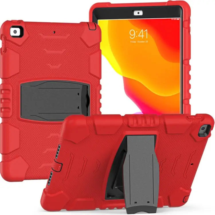 3-Layer Protection Screen Frame + PC + Silicone Shockproof Combination Case with Holder For iPad 9.7 (2018) / (2017)