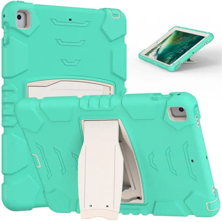 3-Layer Protection Screen Frame + PC + Silicone Shockproof Combination Case with Holder For iPad 9.7 (2018) / (2017)