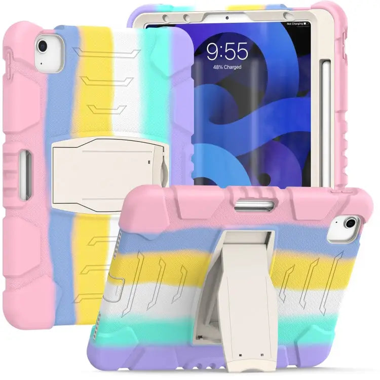 3-Layer Protection Screen Frame + PC + Silicone Shockproof Combination Case with Holder For iPad Pro 11 2022 / 2021