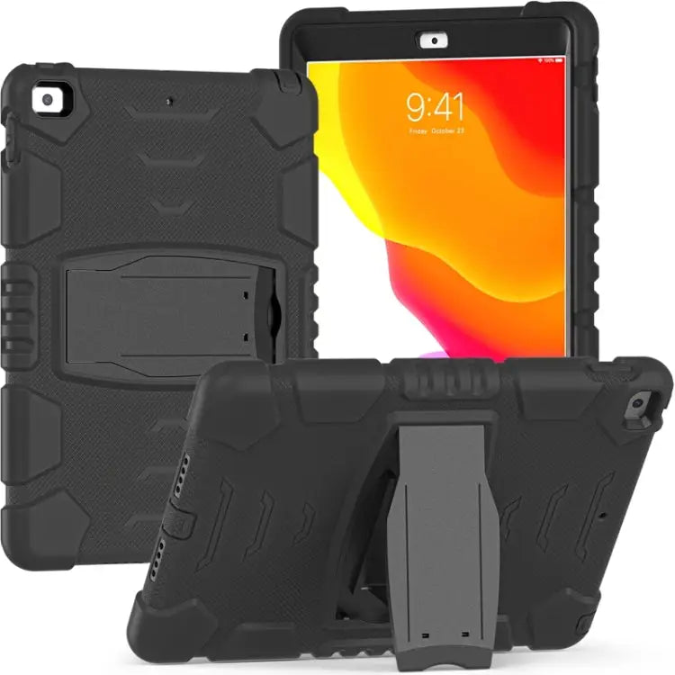 3-Layer Protection Screen Frame + PC + Silicone Shockproof Combination Case with Holder For iPad 9.7 (2018) / (2017)
