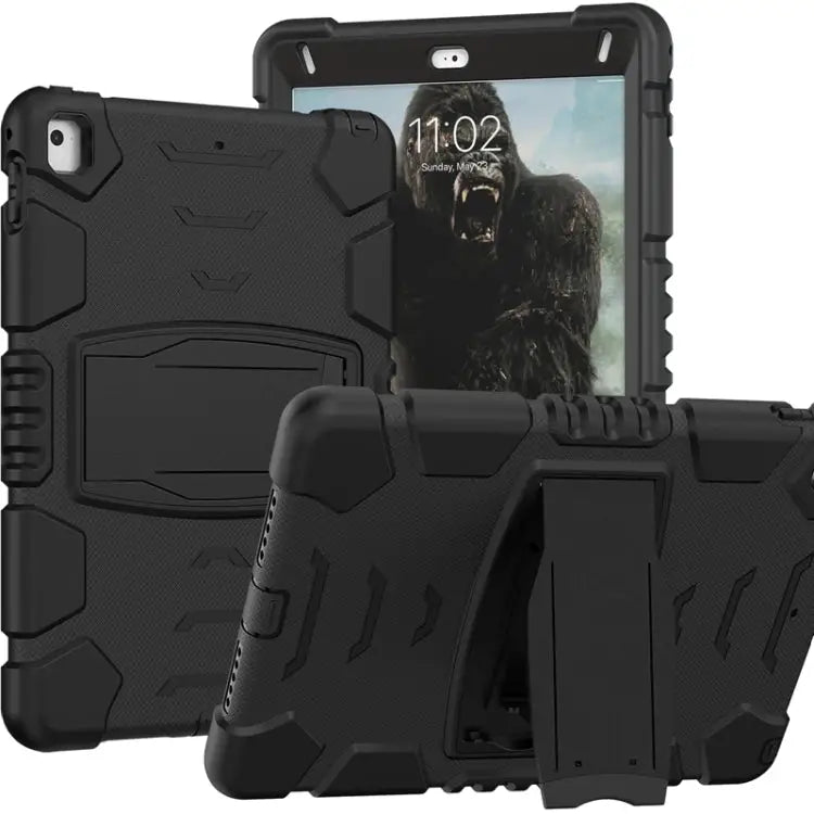 3-Layer Protection Screen Frame + PC + Silicone Shockproof Combination Case with Holder For iPad 9.7 (2018) / (2017)