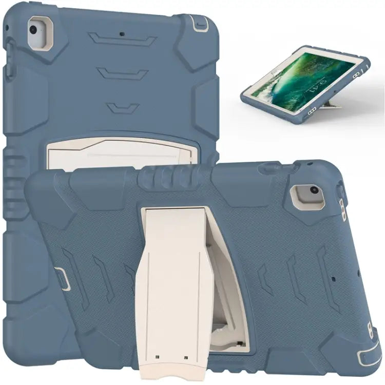 3-Layer Protection Screen Frame + PC + Silicone Shockproof Combination Case with Holder For iPad 9.7 (2018) / (2017)