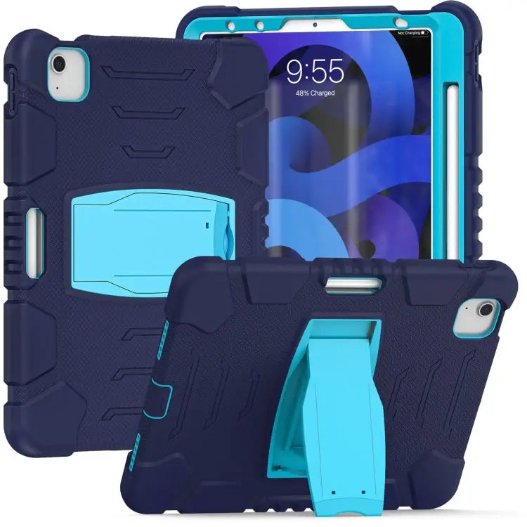 3-Layer Protection Screen Frame + PC + Silicone Shockproof Combination Case with Holder For iPad Pro 11 2022 / 2021