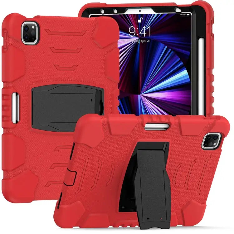 3-Layer Protection Screen Frame + PC + Silicone Shockproof Combination Case with Holder For iPad Pro 11 2022 / 2021