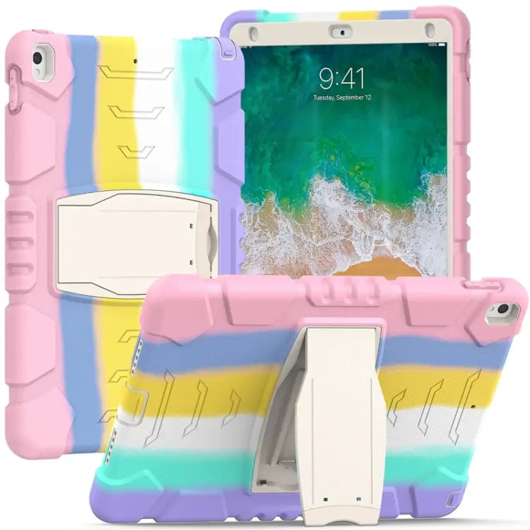 3-Layer Protection Screen Frame + PC + Silicone Shockproof Combination Case with Holder For iPad Pro 10.5 (2019)