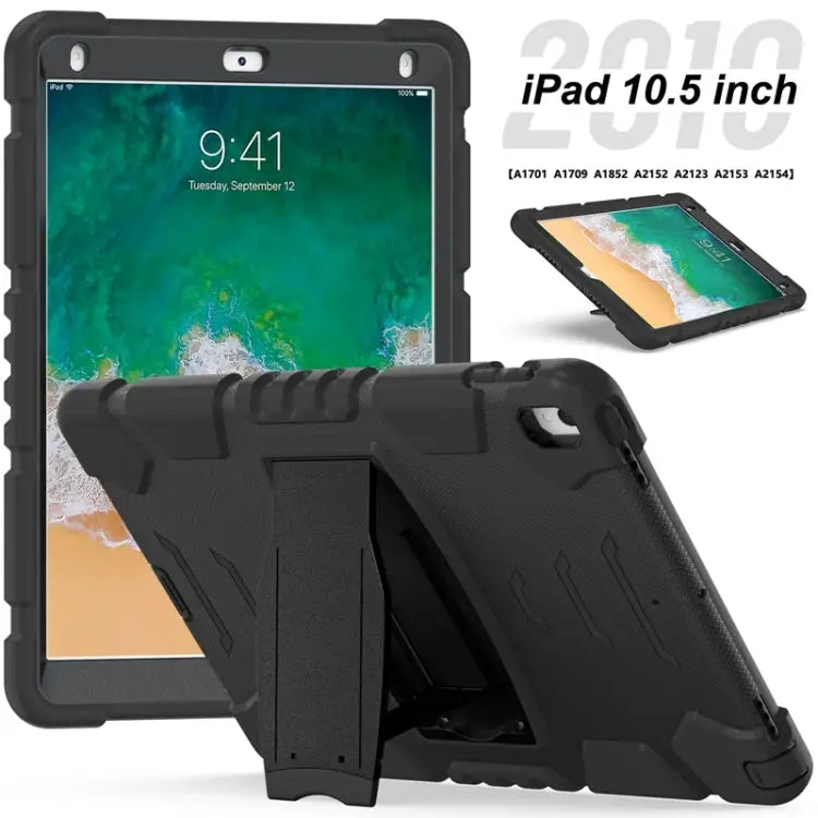 3-Layer Protection Screen Frame + PC + Silicone Shockproof Combination Case with Holder For iPad Pro 10.5 (2019)