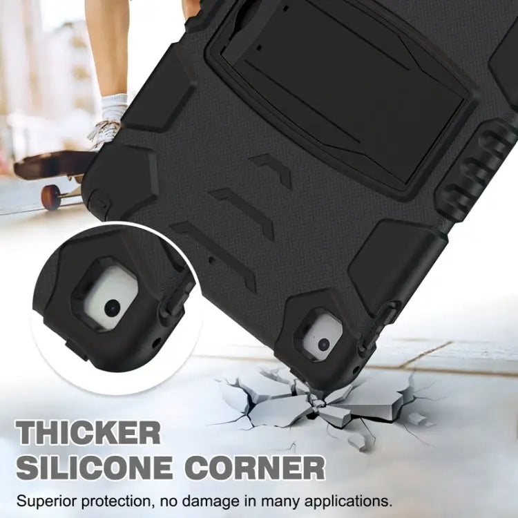 3-Layer Protection Screen Frame + PC + Silicone Shockproof Combination Case with Holder For iPad 9.7 (2018) / (2017)