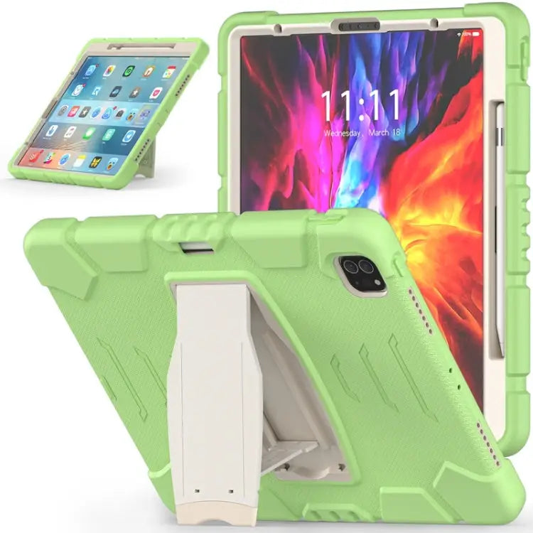 3-Layer Protection Screen Frame + PC + Silicone Shockproof Combination Case with Holder For iPad Pro 12.9 2022 / 2021