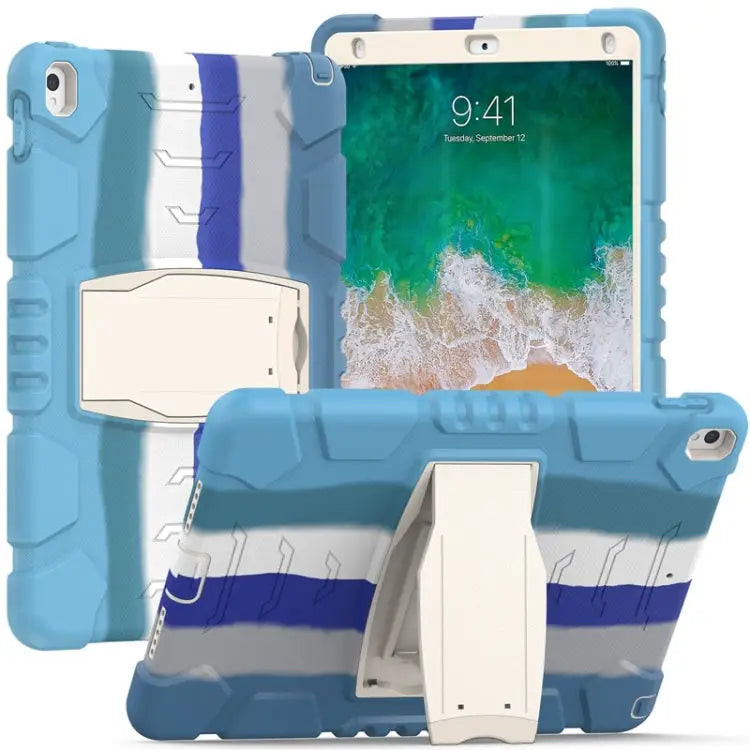3-Layer Protection Screen Frame + PC + Silicone Shockproof Combination Case with Holder For iPad Pro 10.5 (2019)