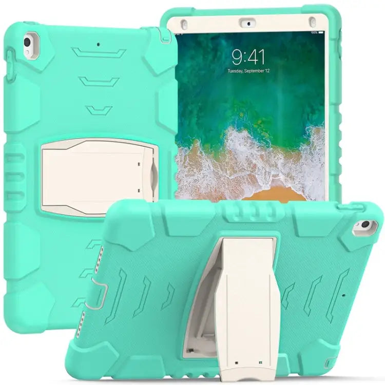 3-Layer Protection Screen Frame + PC + Silicone Shockproof Combination Case with Holder For iPad Pro 10.5 (2019)