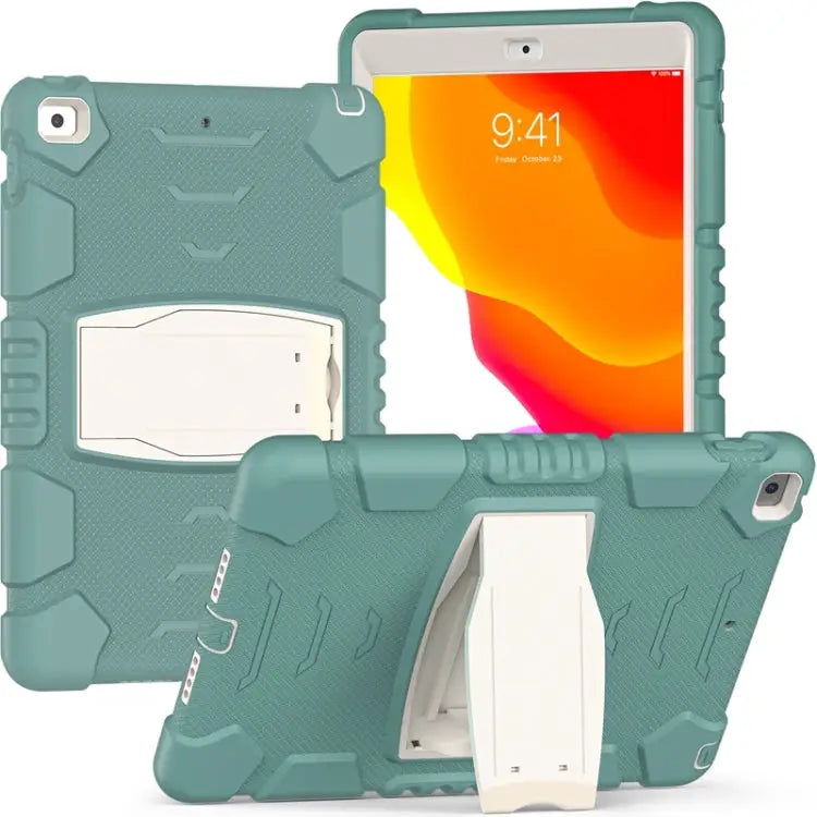 3-Layer Protection Screen Frame + PC + Silicone Shockproof Combination Case with Holder For iPad 9.7 (2018) / (2017)