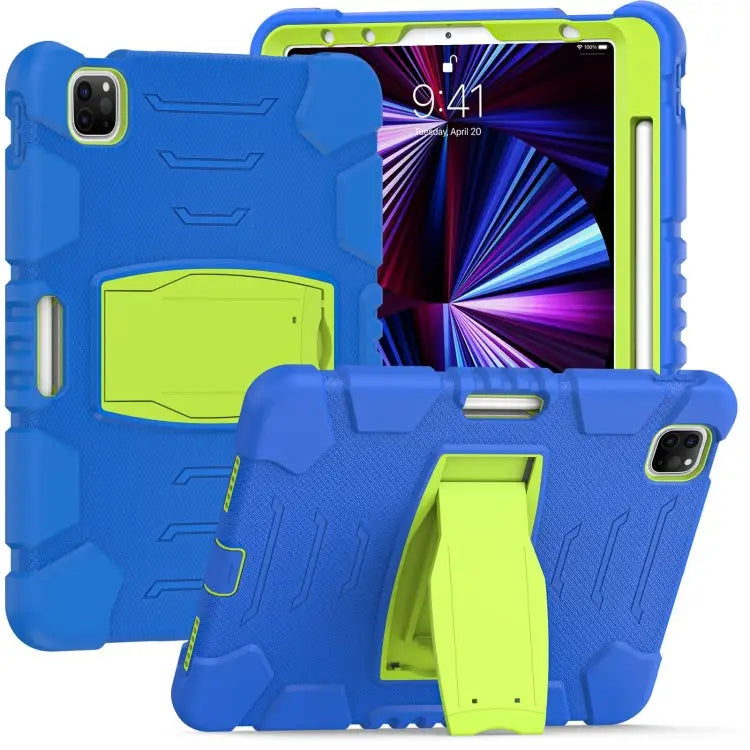 3-Layer Protection Screen Frame + PC + Silicone Shockproof Combination Case with Holder For iPad Pro 11 2022 / 2021