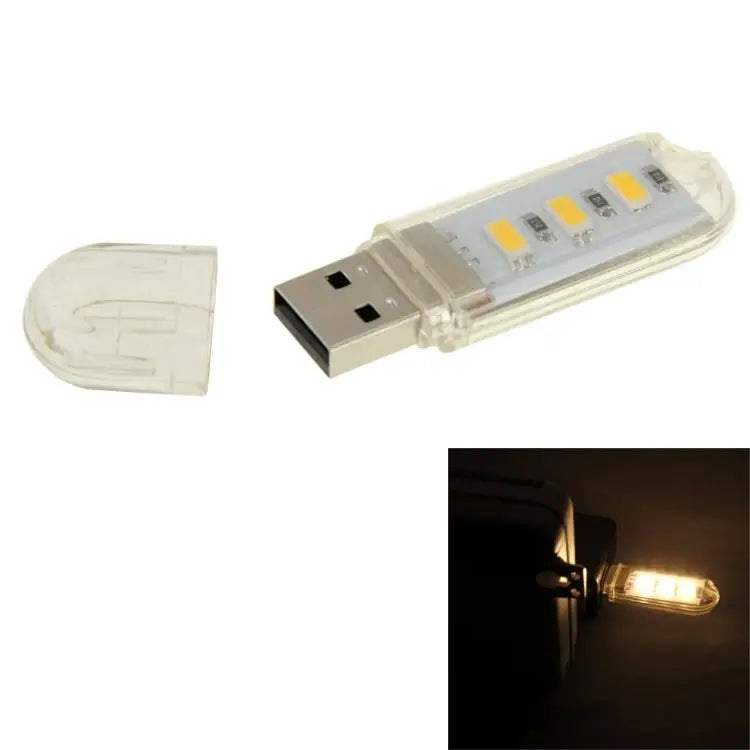 3 LED SMD 5630 1.5W USB Flash Disk Style USB Light Lamp White Light Green Light Warm White Light - Warm White Light