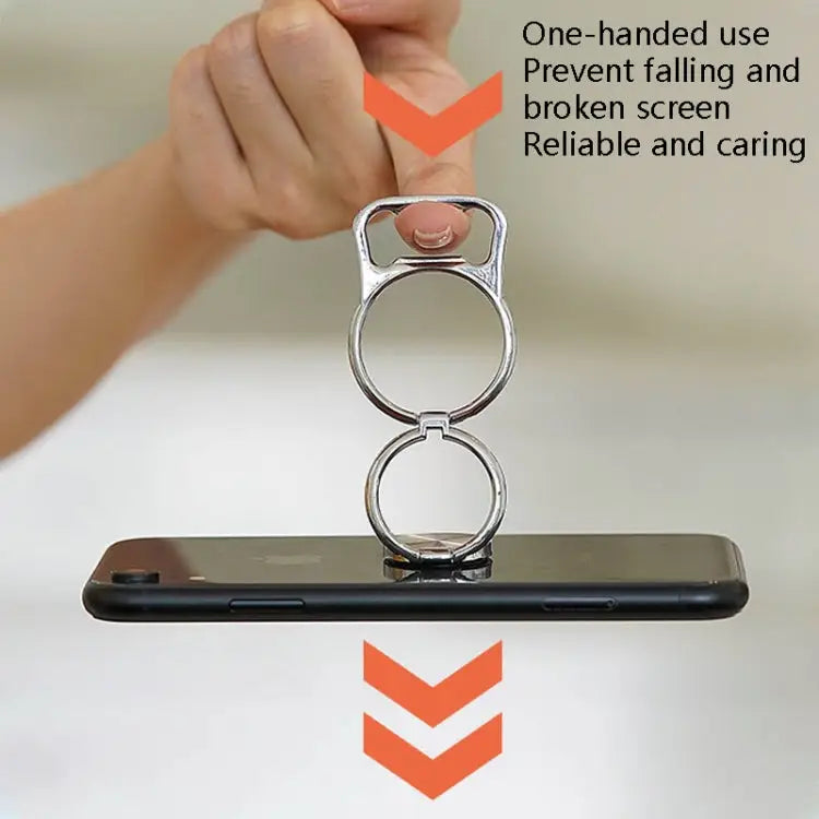 3 PCS Bottle Opener Folding Metal Mobile Phone Bracket Ring Buckle Bracket Car Magnets Live Desktop Bracket - Bottle