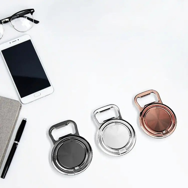 3 PCS Bottle Opener Folding Metal Mobile Phone Bracket Ring Buckle Bracket Car Magnets Live Desktop Bracket - Bottle
