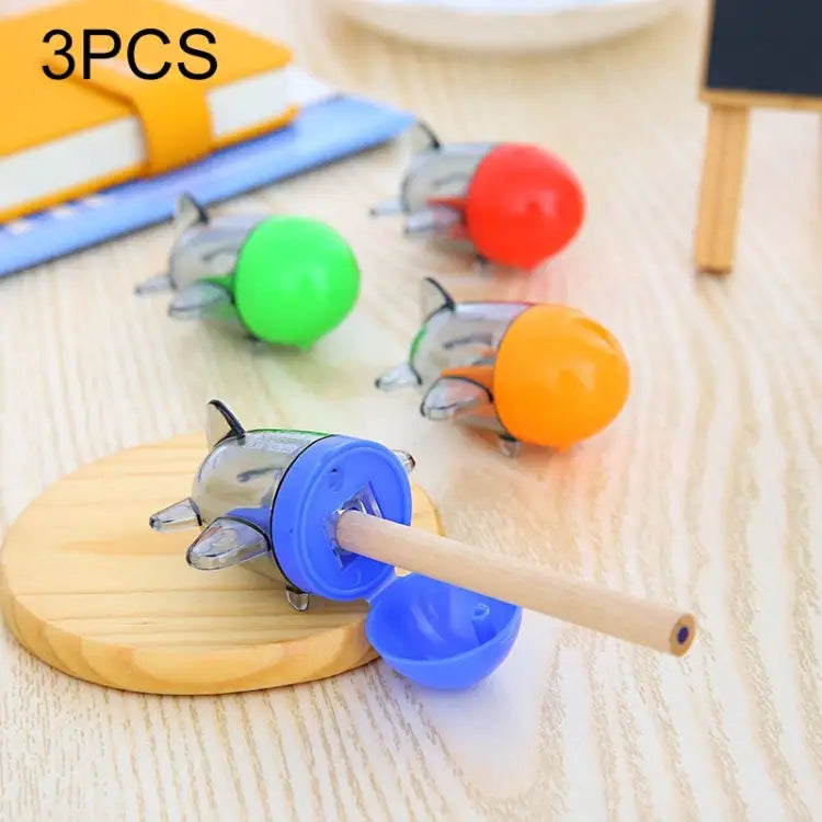 3 PCS Creative Cute Small Aircraft Style Pencil Sharpeners Mechanical Machine School Stationery Office Supplies Random