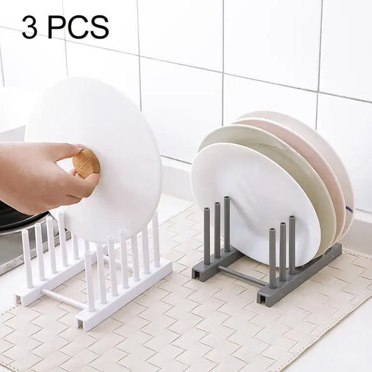 3 PCS Multi-function Kitchen Removable Plastic House Dish Rack Shelves Random Color Delivery Dish Rack Shelves - Dish