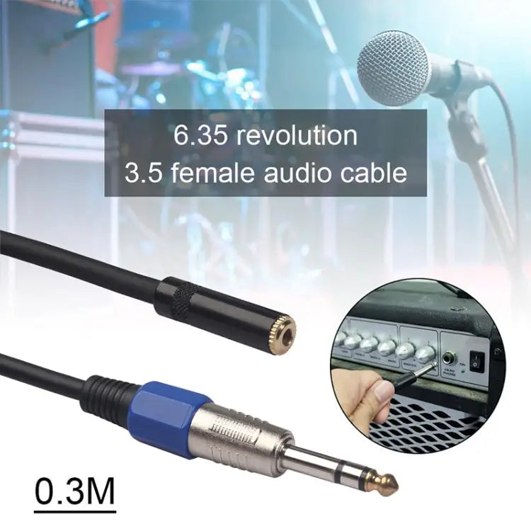 3094MF-03 6.35mm Male to 3.5mm Female Audio Cable Length: 0.3m 3094MF-03 6.35mm Male to 3.5mm Female - 3094MF-03 6.35mm