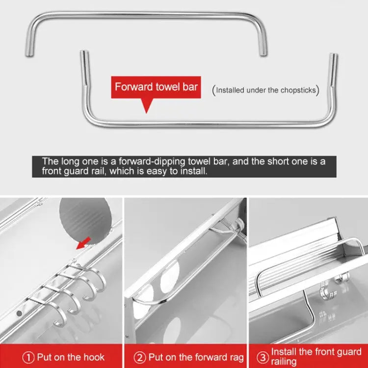 30cm Multi-function Kitchen Punching Wall-mounted Aluminum Condiment Storage Rack 30cm Punching - 30cm Punching