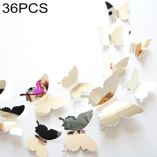 36 PCS Home Decoration Originality PC 3D Mirror Surface Butterfly Wall Paste Butterfly Wall Paste 2 - Butterfly Wall