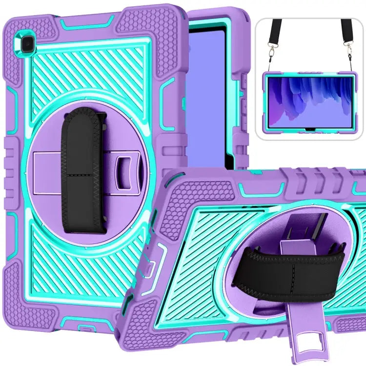 360 Degree Rotation Contrast Color Shockproof Silicone + PC Case with Holder & Hand Grip Strap & Shoulder Strap