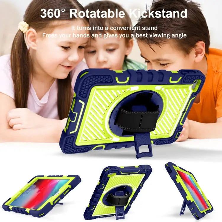360 Degree Rotation Contrast Color Shockproof Silicone + PC Case with Holder & Hand Grip Strap & Shoulder Strap