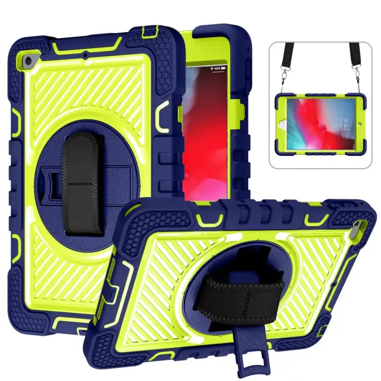 360 Degree Rotation Contrast Color Shockproof Silicone + PC Case with Holder & Hand Grip Strap & Shoulder Strap