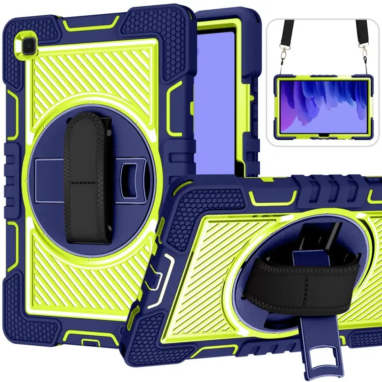 360 Degree Rotation Contrast Color Shockproof Silicone + PC Case with Holder & Hand Grip Strap & Shoulder Strap