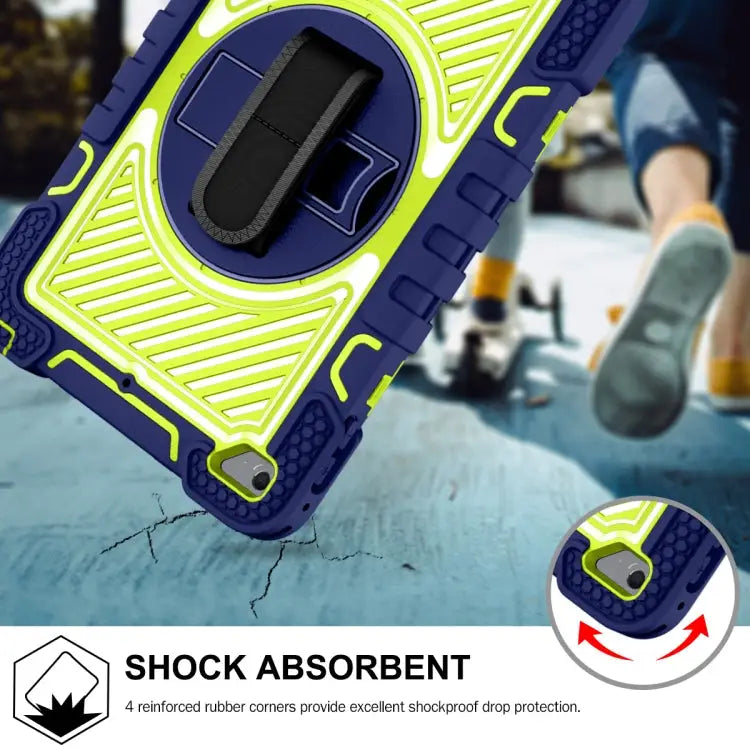 360 Degree Rotation Contrast Color Shockproof Silicone + PC Case with Holder & Hand Grip Strap & Shoulder Strap