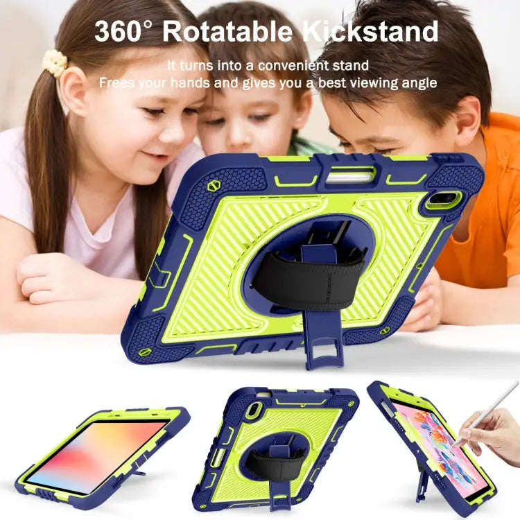 360 Degree Rotation Contrast Color Shockproof Silicone + PC Tablet Case For iPad 10th Gen 10.9 2022 - Apple Accessories