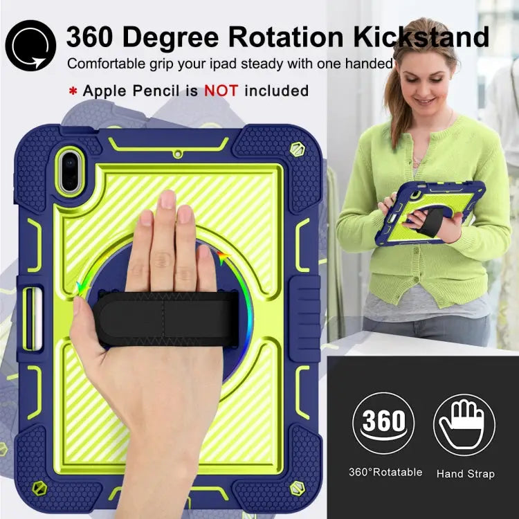 360 Degree Rotation Contrast Color Shockproof Silicone + PC Tablet Case For iPad 10th Gen 10.9 2022 - Apple Accessories