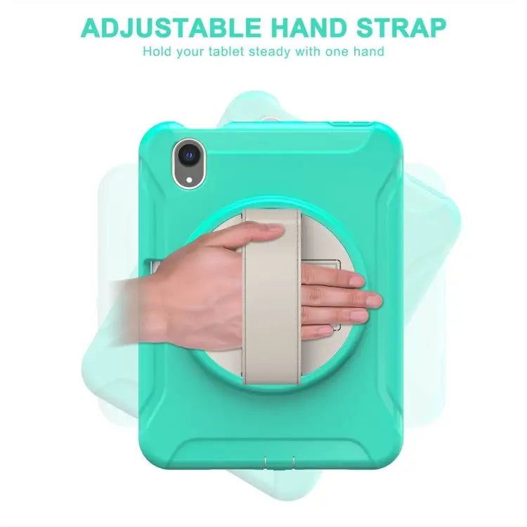 360 Degree Rotation PC + TPU Protective Case with Holder & Hand-strap For iPad mini 6 / mini 2024 - Apple Accessories