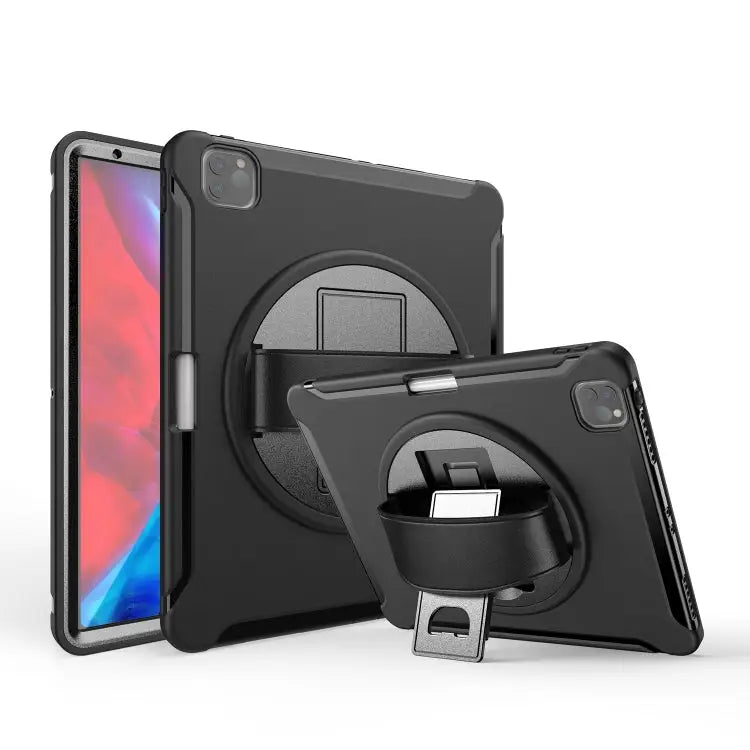360 Degree Rotation PC + TPU Protective Cover with Holder & Hand Strap & Pen Slot For Samsung Galaxy Tab A 8.4 (2020)
