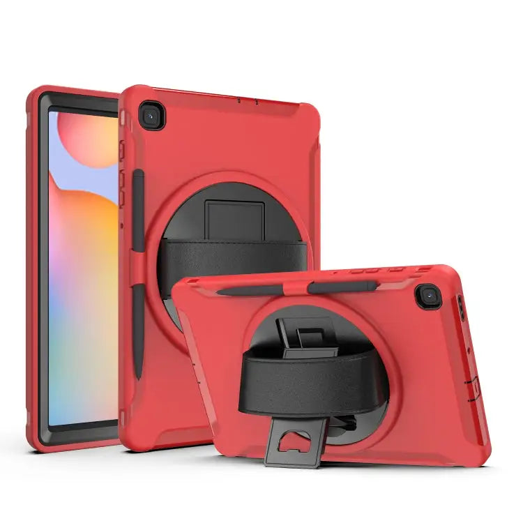 360 Degree Rotation PC + TPU Protective Cover with Holder & Hand Strap & Pen Slot For Samsung Galaxy Tab A 8.4 (2020)